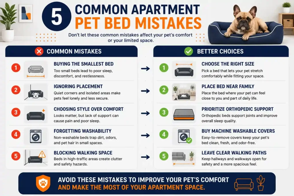 Common apartment pet bed mistakes.