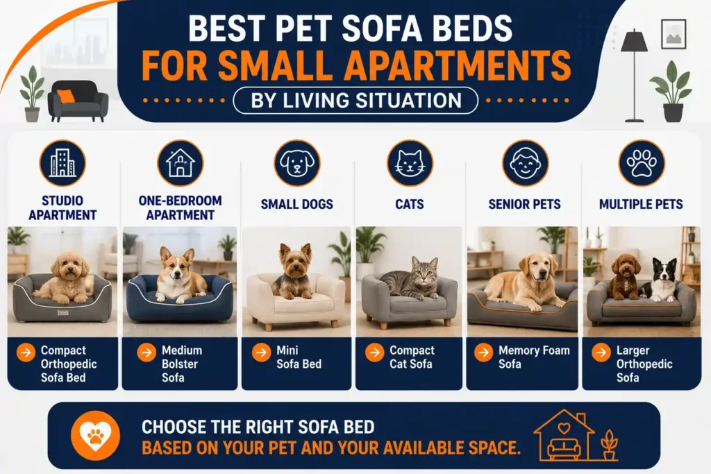 Best pet sofa beds for small apartments by living situation.