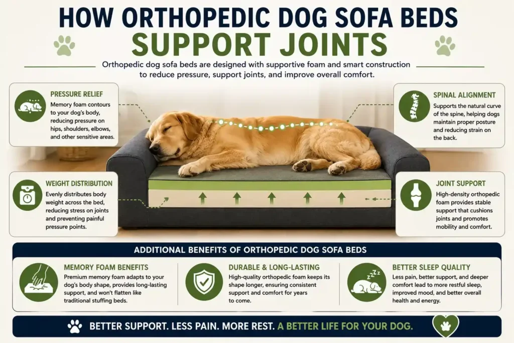 how orthopedic dog sofa beds provide joint support pressure relief and spinal alignment