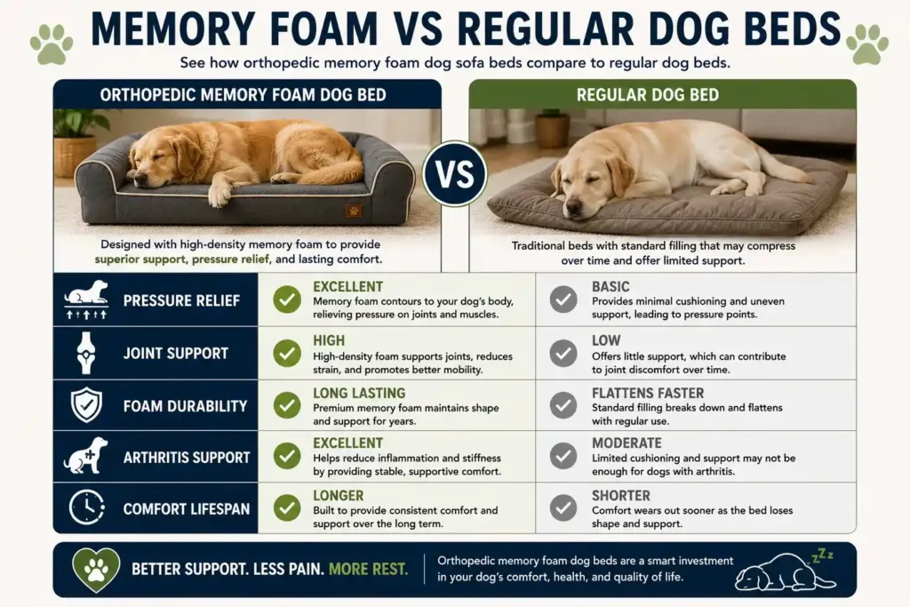 memory foam orthopedic dog bed versus regular dog bed comparison