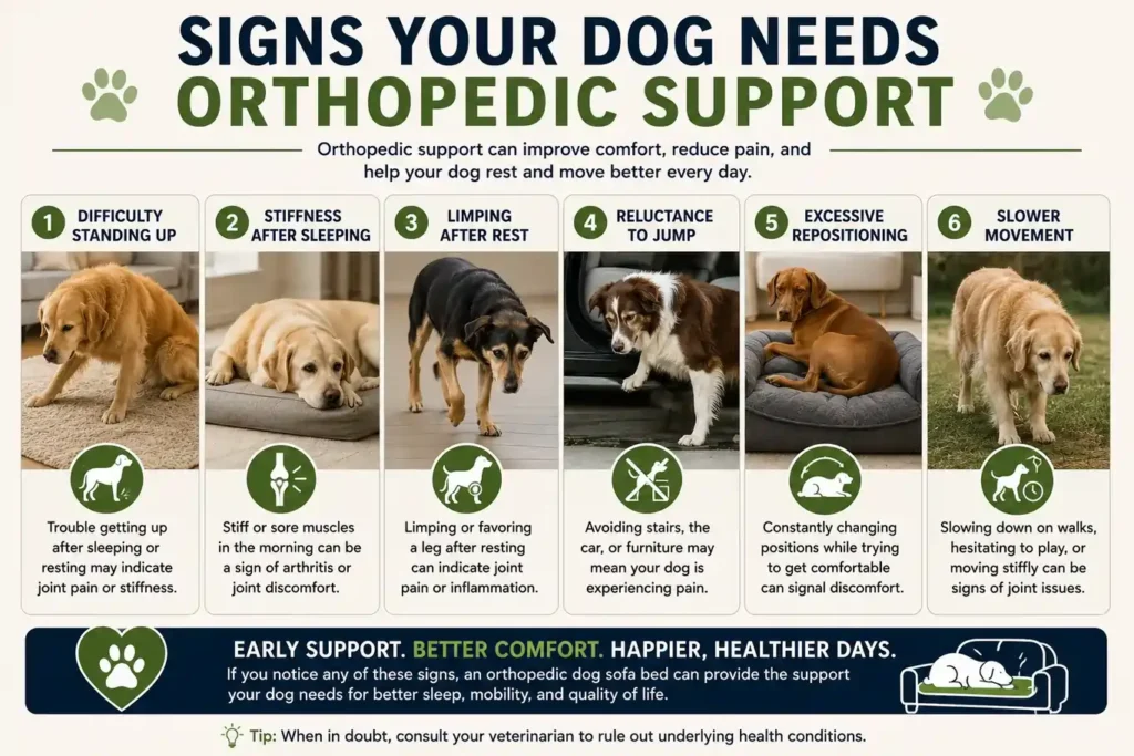 common signs that a dog may need an orthopedic dog sofa bed