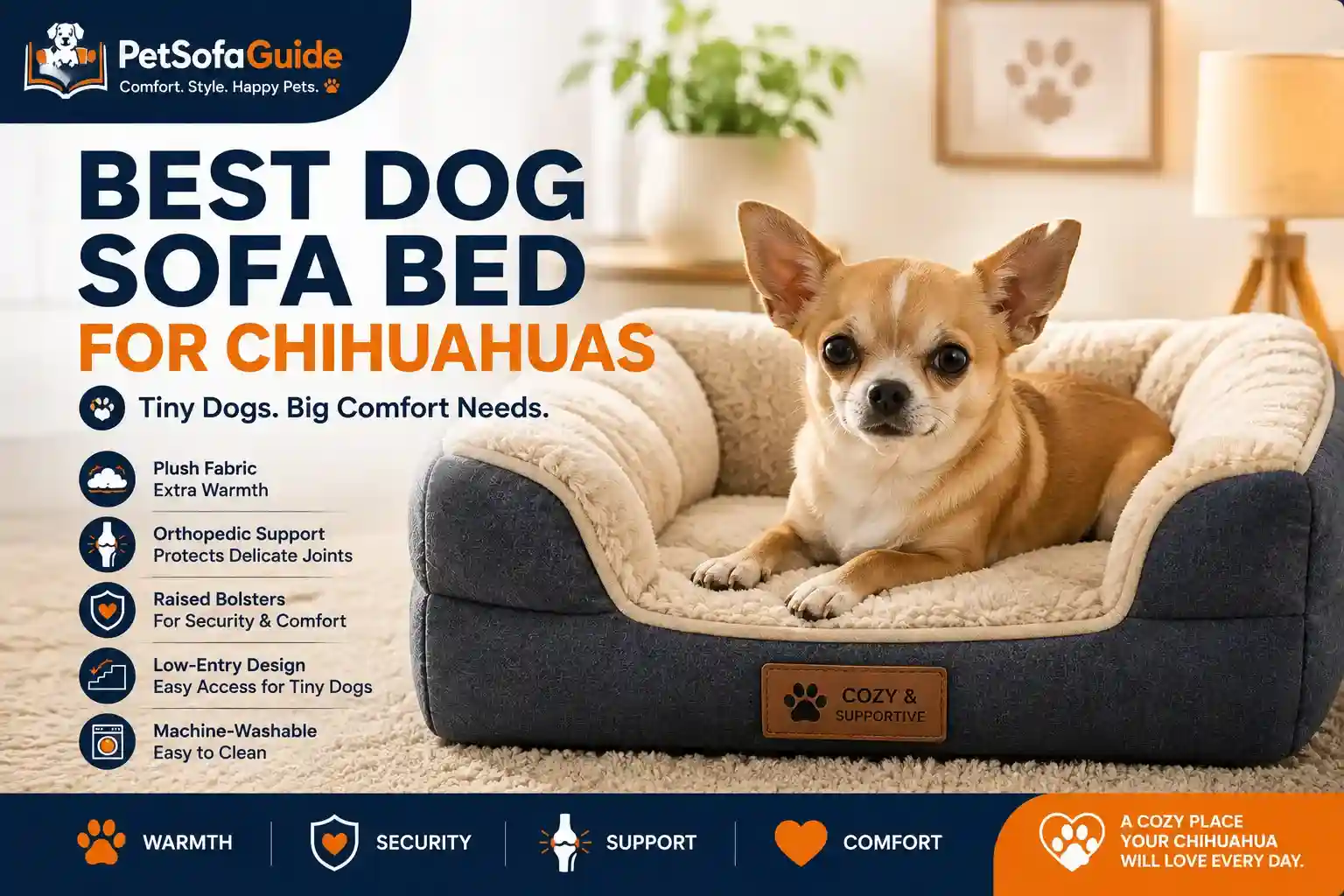 Best dog sofa bed for Chihuahuas with plush orthopedic comfort