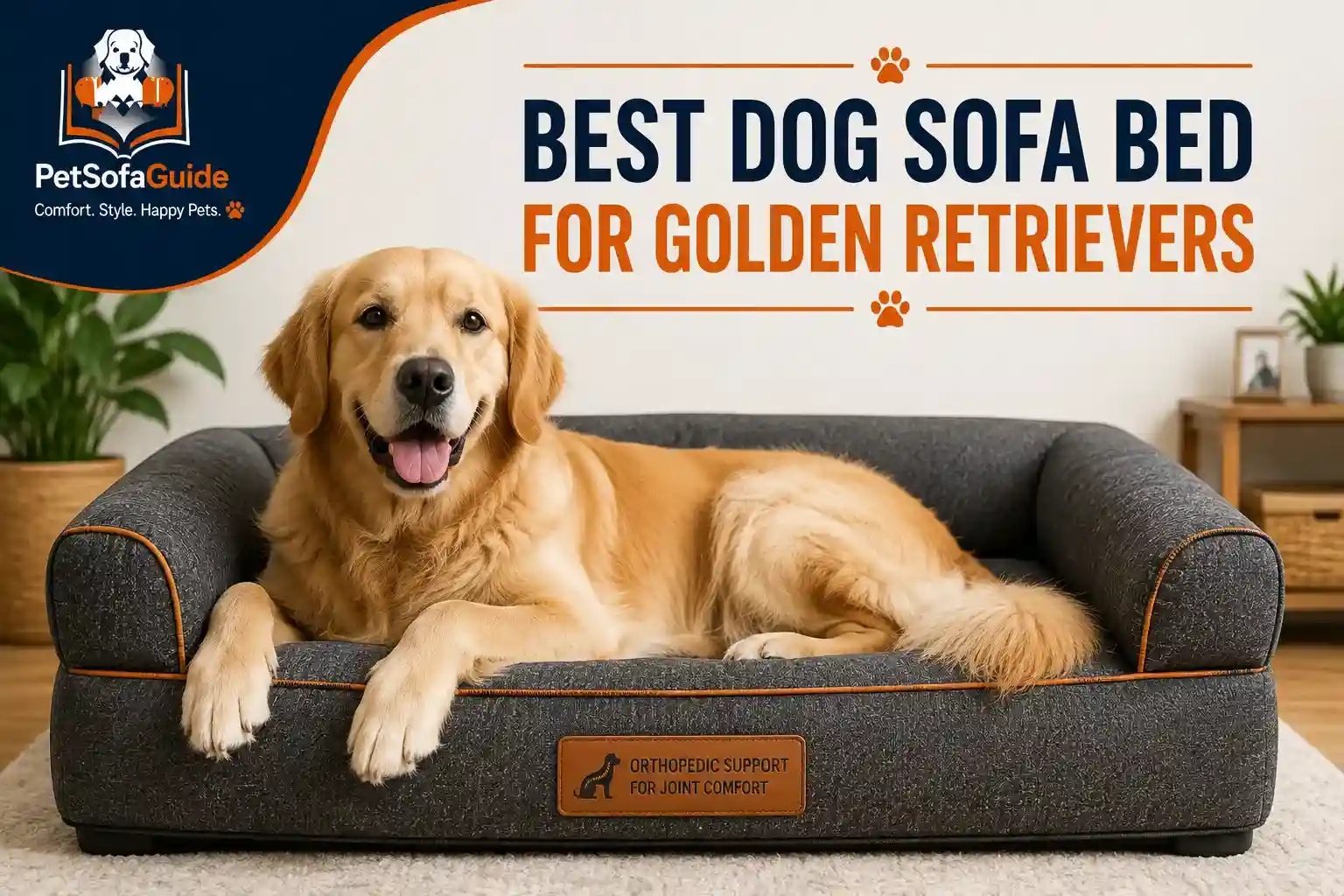 Best dog sofa bed for Golden Retrievers with orthopedic