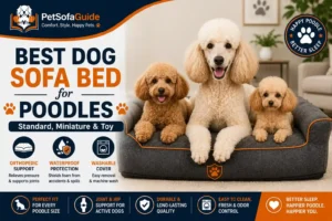 Best dog sofa bed for Poodles with orthopedic support for Standard, Miniature, and Toy Poodles