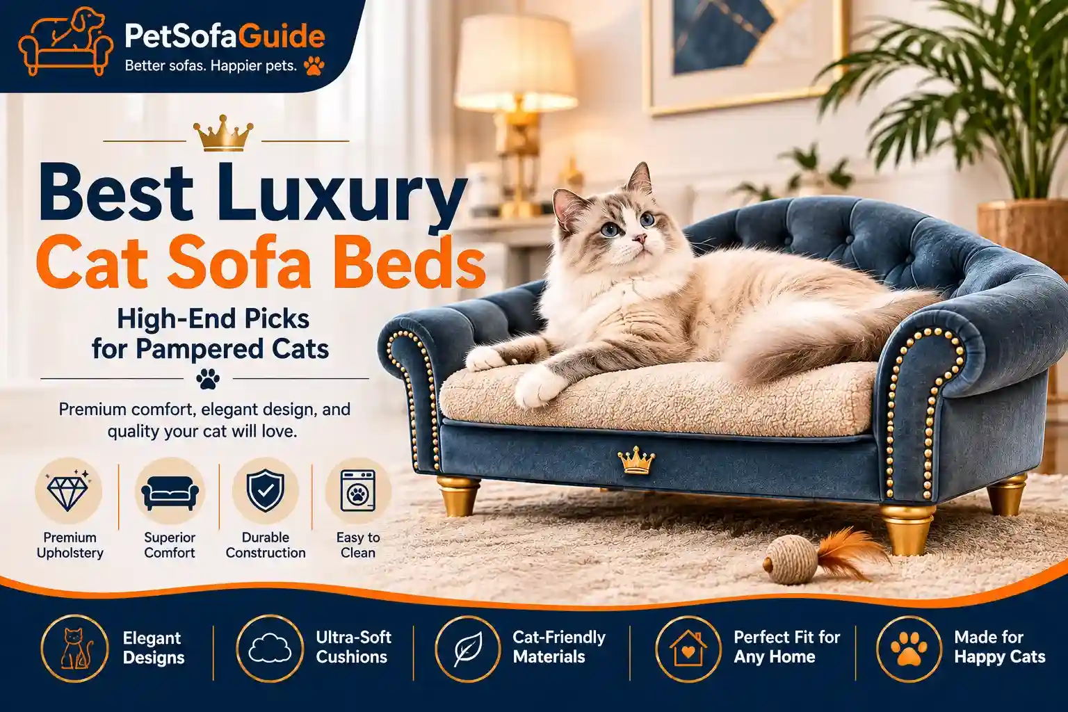 Best luxury cat sofa beds with premium upholstery, comfortable cushions, and stylish furniture designs.