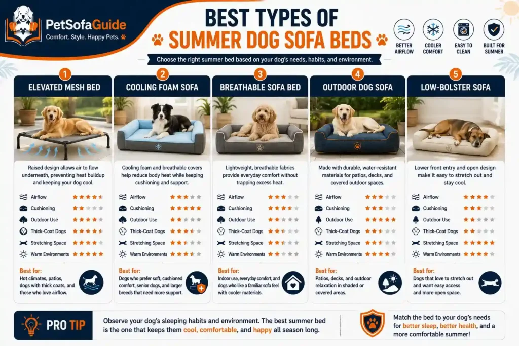 Comparison of the best summer dog sofa bed types