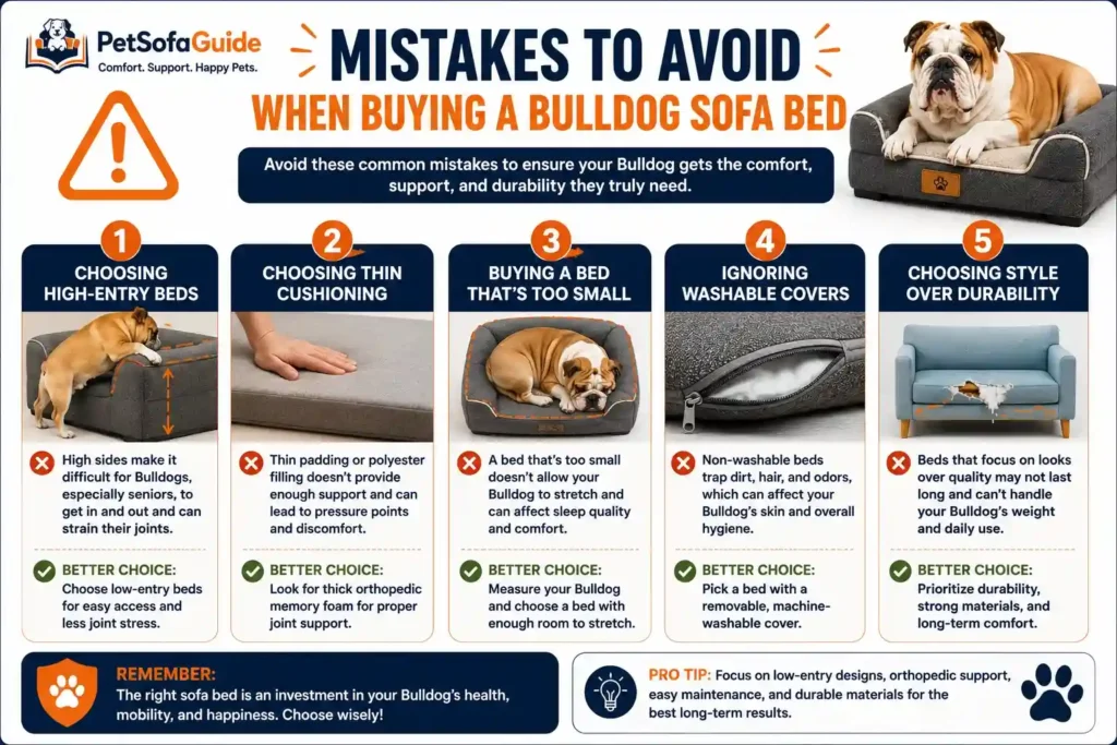 Common mistakes to avoid when buying a Bulldog sofa bed.