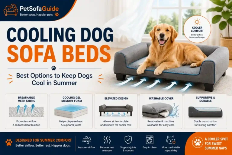 Cooling dog sofa beds with breathable mesh, cooling foam, and elevated designs for summer.
