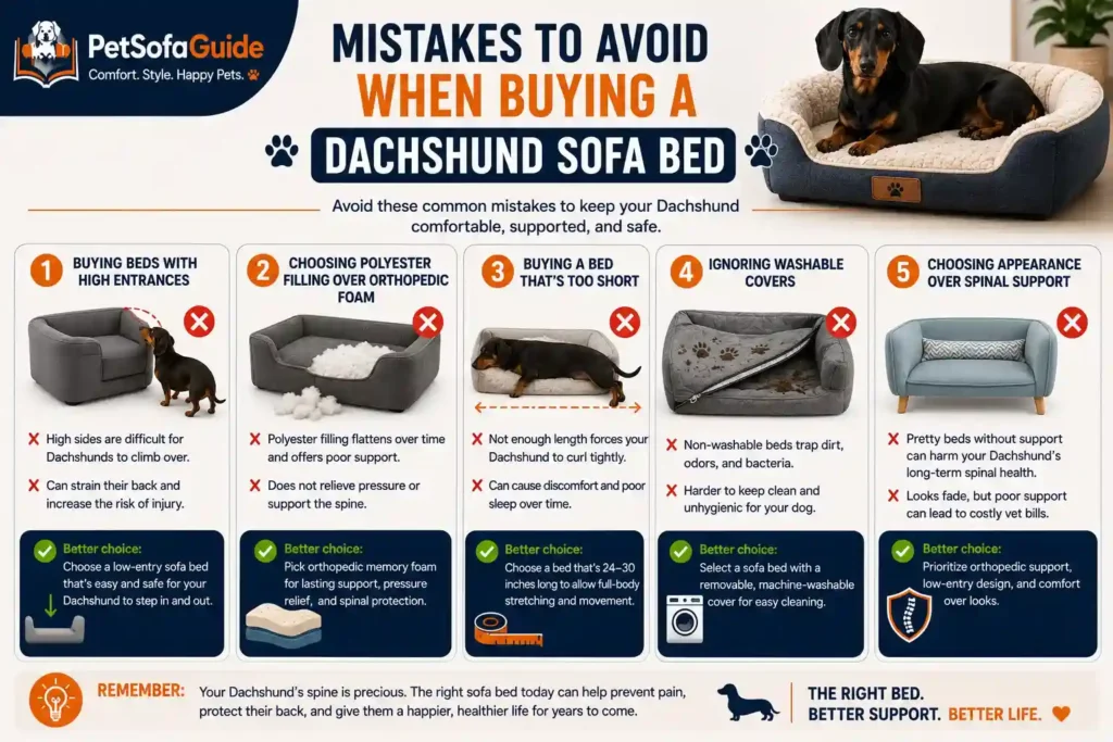 Common mistakes to avoid when buying a Dachshund sofa bed.