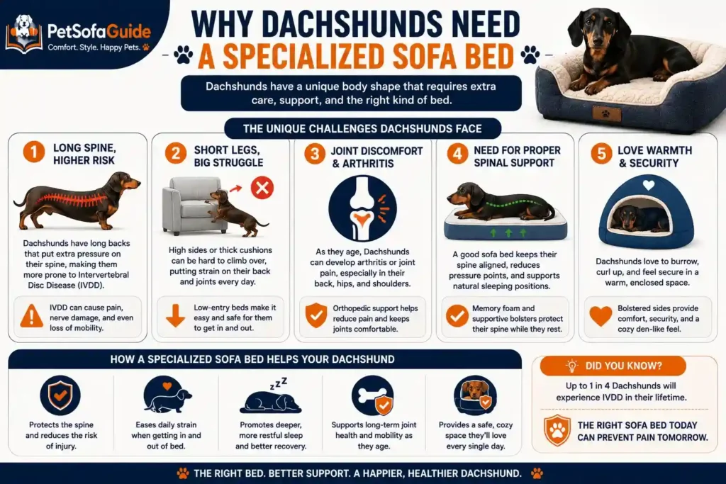 Why Dachshunds benefit from specialized orthopedic sofa beds