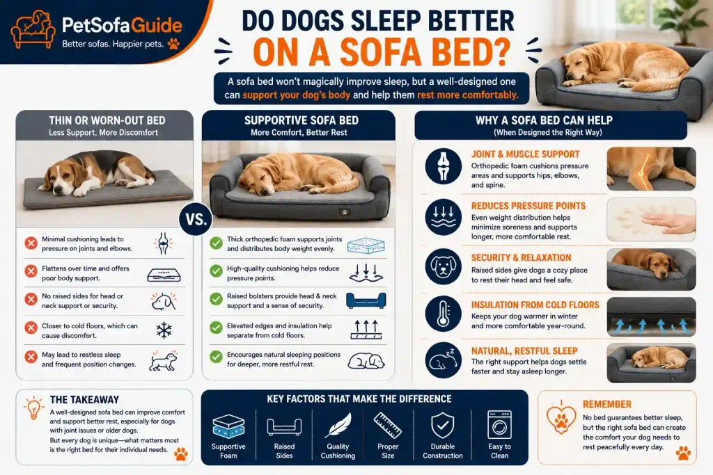 Factors that can help dogs sleep more comfortably on a sofa bed. Do dogs sleep better on a sofa bed