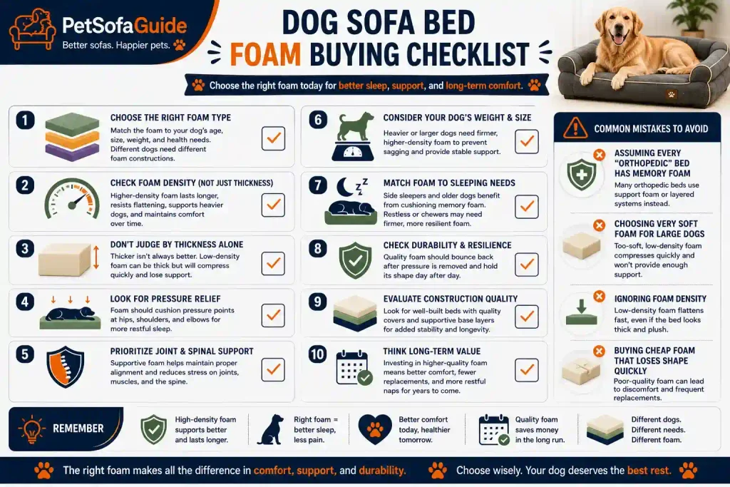 Checklist for choosing high-quality foam for a dog sofa bed