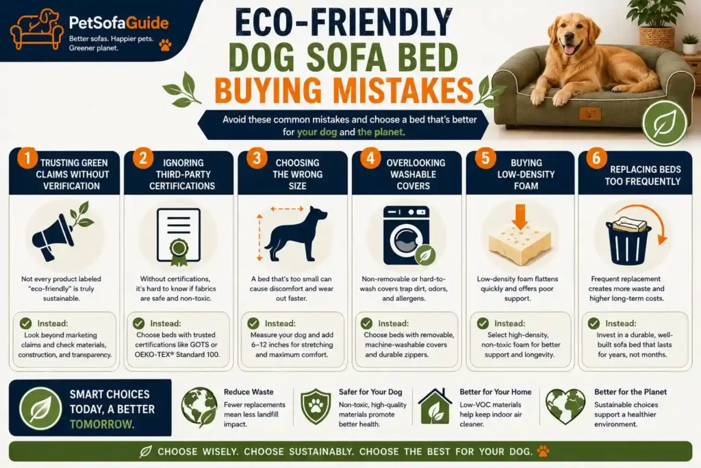 Common mistakes to avoid when buying an eco-friendly dog sofa bed.