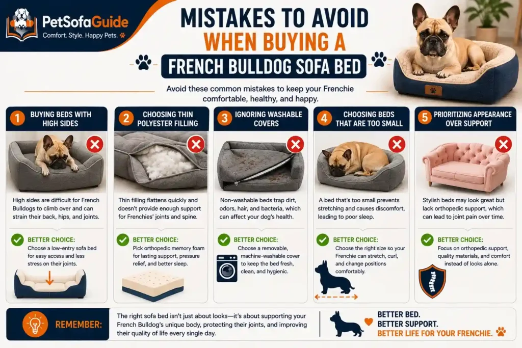 Common mistakes to avoid when buying a French Bulldog sofa bed