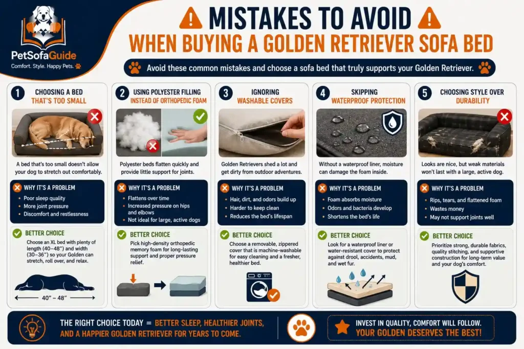Common mistakes to avoid when buying a Golden Retriever sofa bed