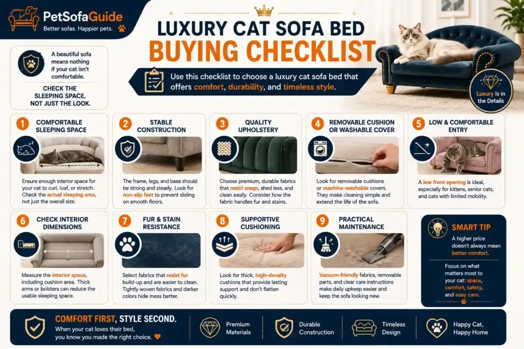 Checklist for choosing the best luxury cat sofa bed
