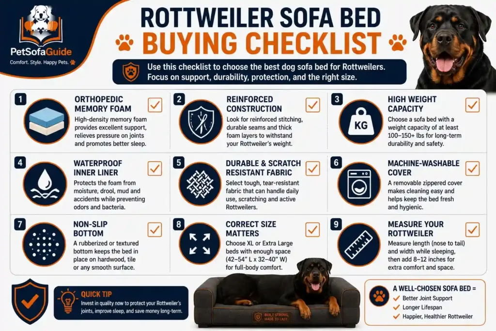 Checklist for choosing the best sofa bed for Rottweilers