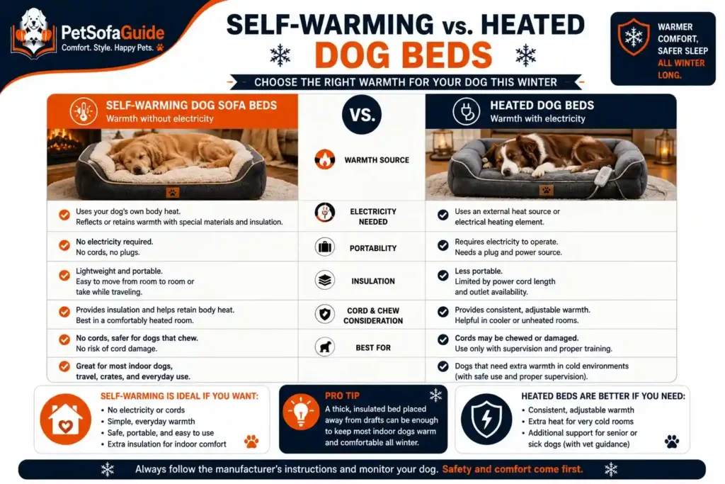 Checklist for choosing the best dog sofa bed for winter.