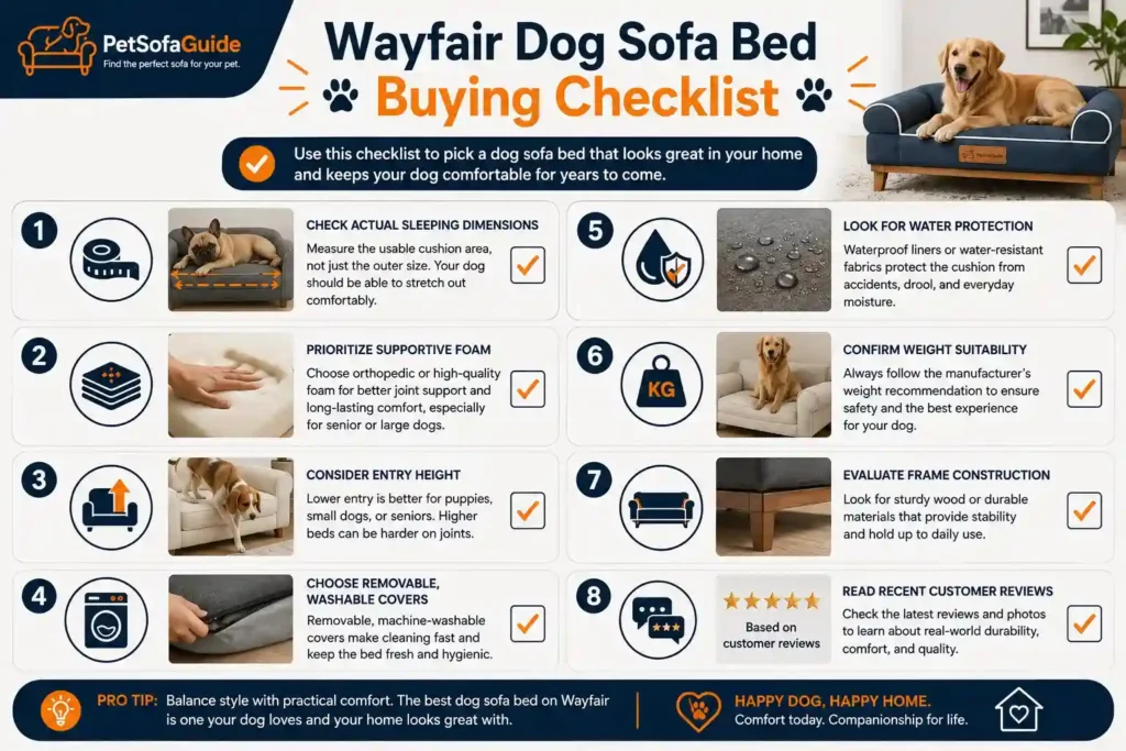 Comparison of Wayfair and Chewy for dog sofa beds.